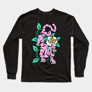 Tiger cute and flower Long Sleeve T-Shirt